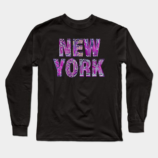 New York graffiti tag style Long Sleeve T-Shirt by Odd Hourz Creative